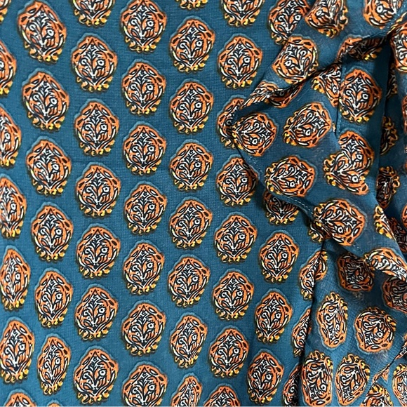 CAbi #3275 Kyoto Blossom Teal Orange Medallion Print Sleeveless Casual F… - Picture 6 of 8